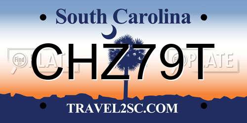 CHZ79T South Carolina License Plate