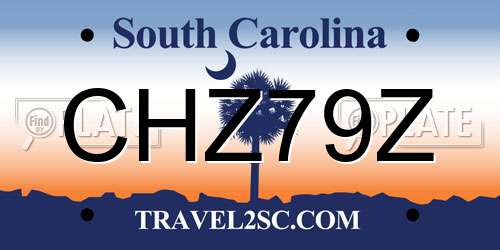 CHZ79Z South Carolina License Plate