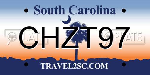 CHZT97 South Carolina License Plate