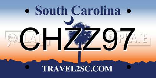 CHZZ97 South Carolina License Plate