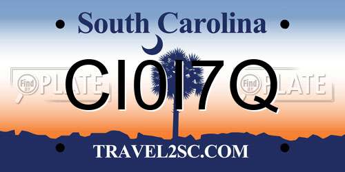 CI0I7Q South Carolina License Plate