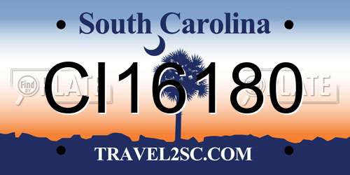 CI16180 South Carolina License Plate