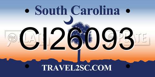 CI26093 South Carolina License Plate