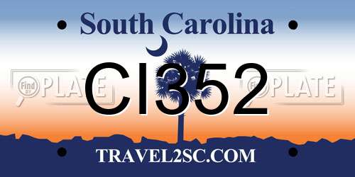 CI352 South Carolina License Plate