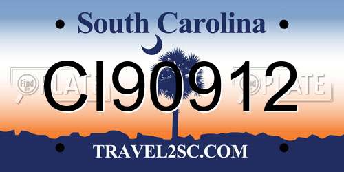 CI90912 South Carolina License Plate