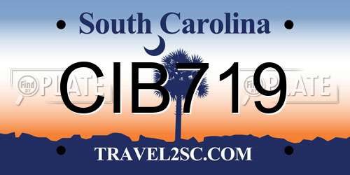 CIB719 South Carolina License Plate