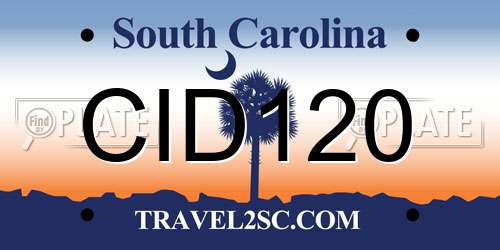 CID120 South Carolina License Plate