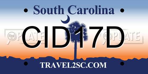 CID17D South Carolina License Plate