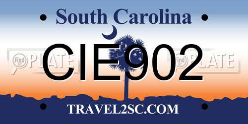 CIE902 South Carolina License Plate