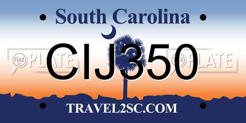 CIJ350 South Carolina License Plate