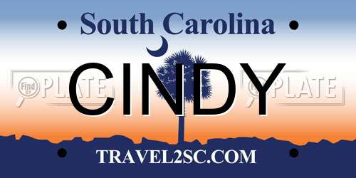 CINDY South Carolina License Plate