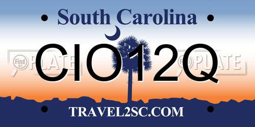 CIO12Q South Carolina License Plate