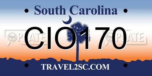 CIO170 South Carolina License Plate