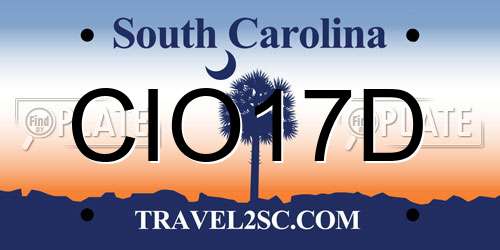 CIO17D South Carolina License Plate