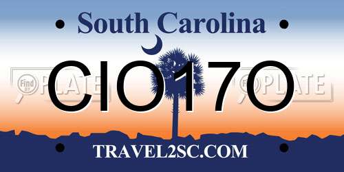 CIO17O South Carolina License Plate