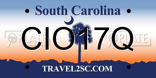 CIO17Q South Carolina License Plate