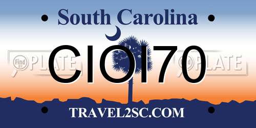 CIOI70 South Carolina License Plate