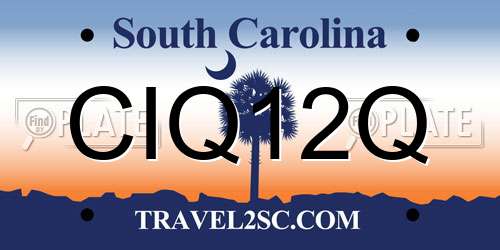 CIQ12Q South Carolina License Plate