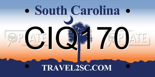 CIQ170 South Carolina License Plate
