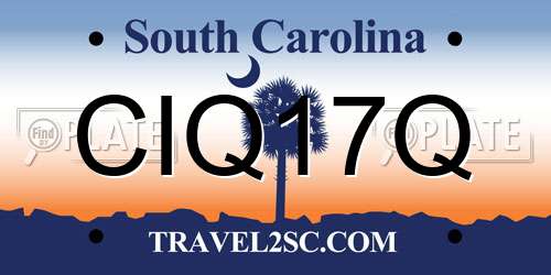 CIQ17Q South Carolina License Plate