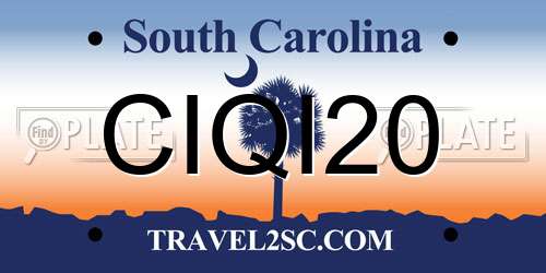 CIQI20 South Carolina License Plate