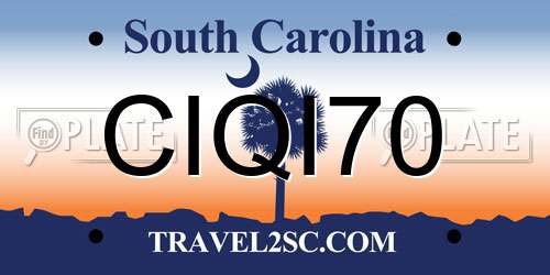 CIQI70 South Carolina License Plate