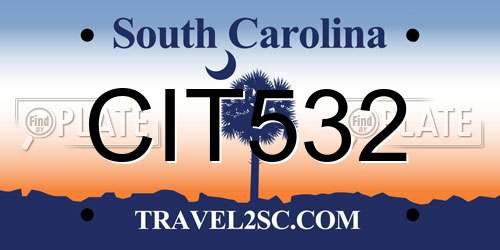 CIT532 South Carolina License Plate