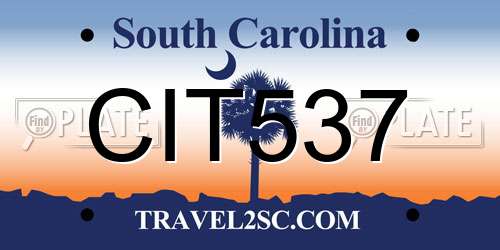 CIT537 South Carolina License Plate