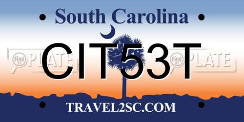 CIT53T South Carolina License Plate