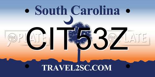 CIT53Z South Carolina License Plate