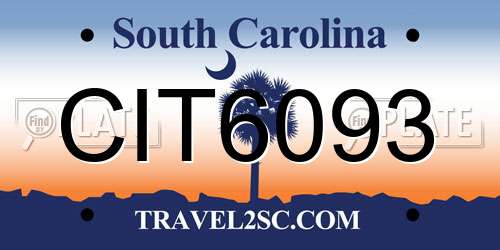 CIT6093 South Carolina License Plate