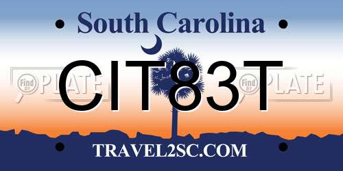 CIT83T South Carolina License Plate