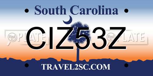 CIZ53Z South Carolina License Plate