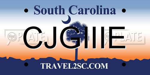 CJGIIIE South Carolina License Plate