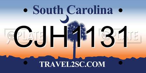 CJH1131 South Carolina License Plate