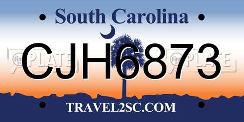 CJH6873 South Carolina License Plate