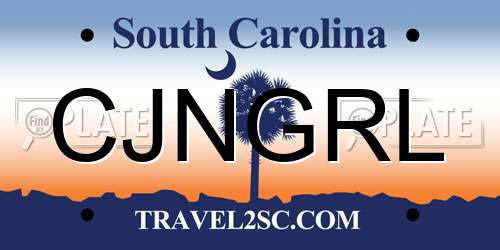 CJNGRL South Carolina License Plate