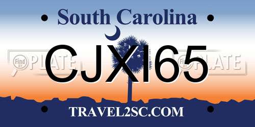 CJXI65 South Carolina License Plate