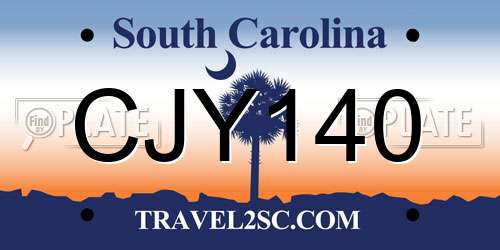 CJY140 South Carolina License Plate