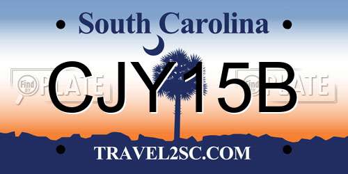 CJY15B South Carolina License Plate
