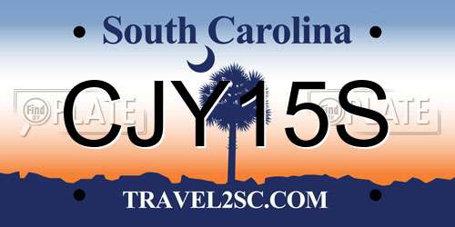CJY15S South Carolina License Plate