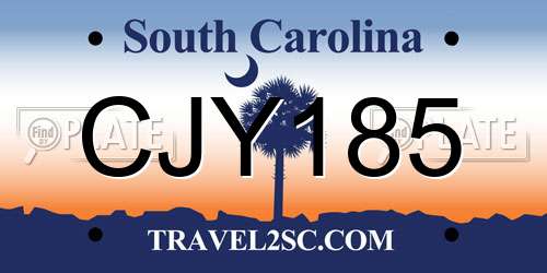 CJY185 South Carolina License Plate