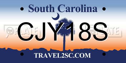 CJY18S South Carolina License Plate