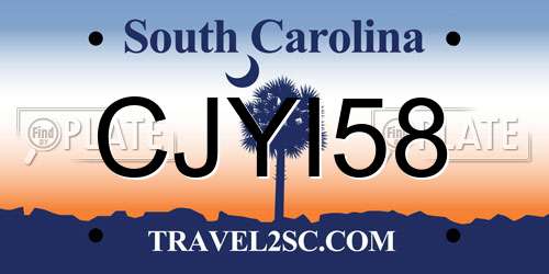 CJYI58 South Carolina License Plate