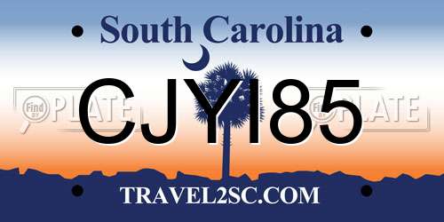 CJYI85 South Carolina License Plate