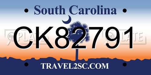 CK82791 South Carolina License Plate