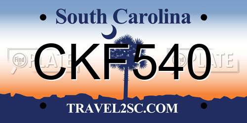 CKF540 South Carolina License Plate