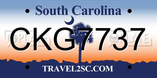 CKG7737 South Carolina License Plate