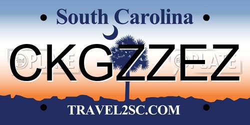CKGZZEZ South Carolina License Plate