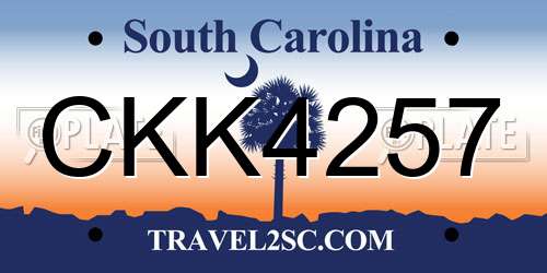 CKK4257 South Carolina License Plate